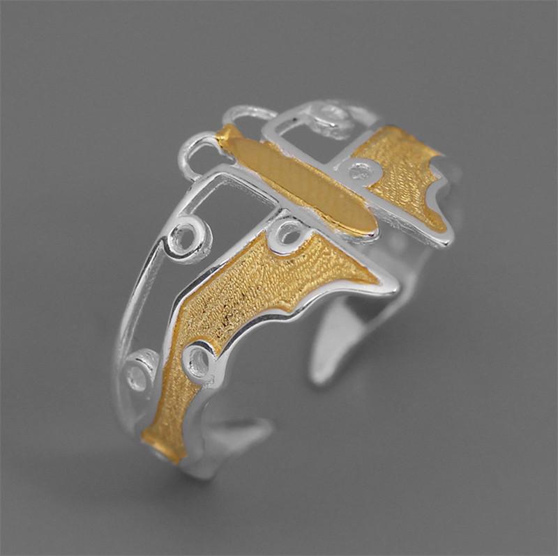 Elegant Paper Kite S925 Sterling Silver Hollow Butterfly Ring