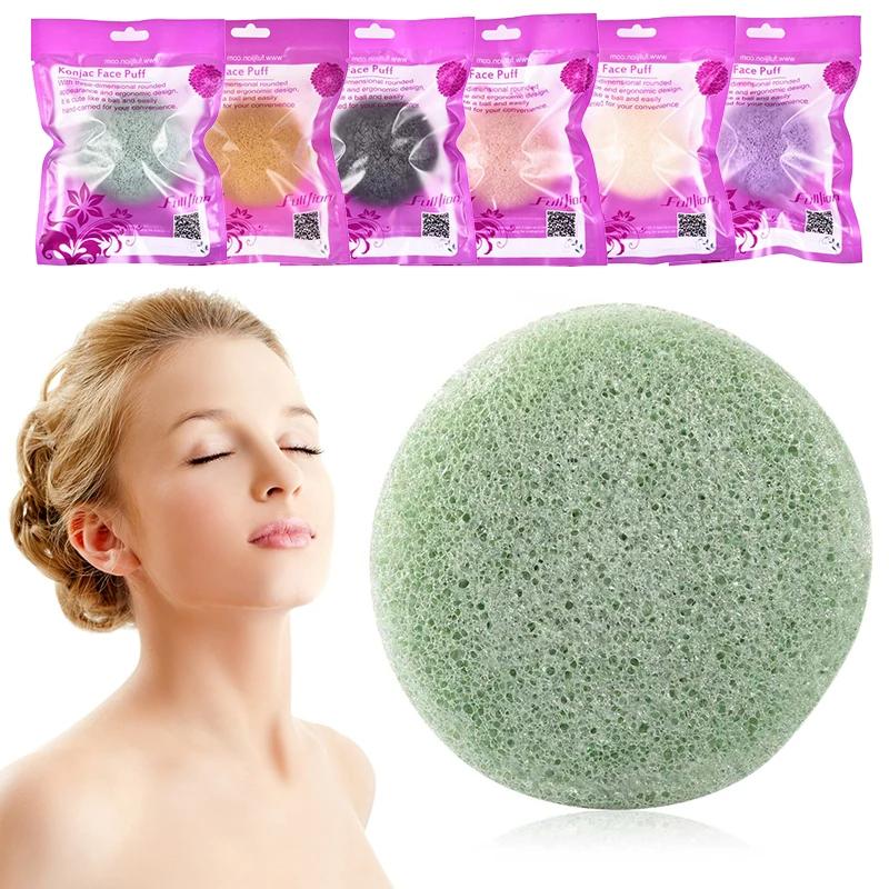 Konjac Sponge For Washing Face Round Facial Cleansing Exfoliator